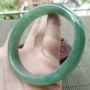A货翡翠手镯  冰油满绿正装手镯57.2mm