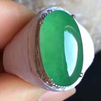 18.7-10.8-5.2寸老坑冰種 淡綠色 緬甸天然翡翠戒指