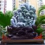 糯冰春带彩 天然翡翠A货 大件山水摆件