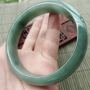 A货翡翠手镯 冰油满色正装手镯62.3mm