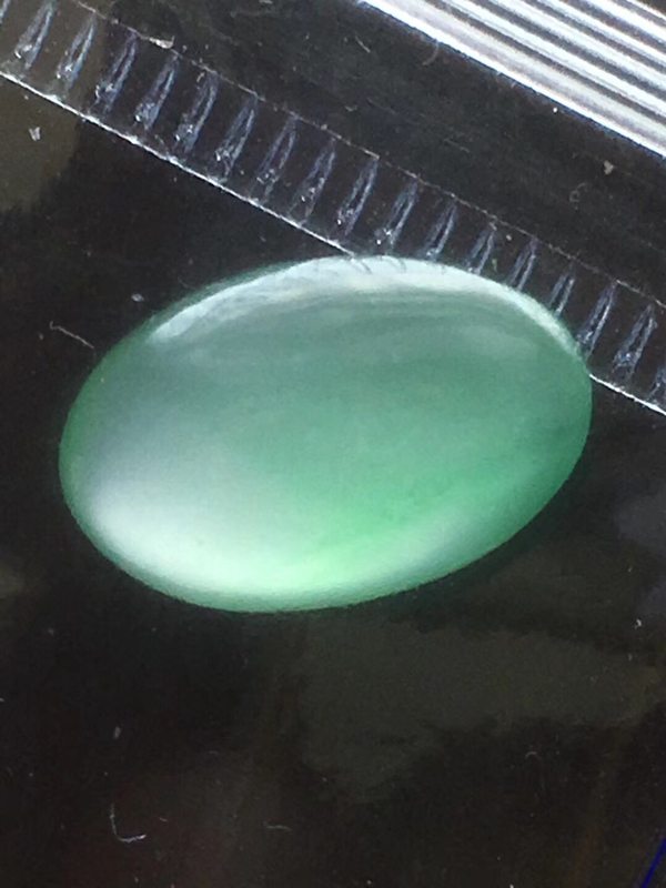 冰种甜绿蛋面 缅甸天然翡翠戒指14.1*9*5.8mm图6