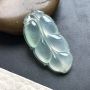 冰种叶子 翡翠挂件 尺寸：30.8*15.7*5