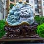 500.400.210寸糯冰三彩 超大饱满山水翡翠摆件
