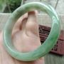 A货翡翠糯种飘绿正装手镯54.8mm