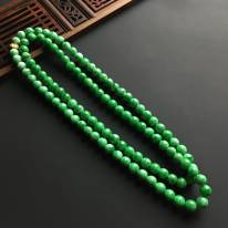 滿綠翡翠佛珠項鏈 佛珠直徑7毫米