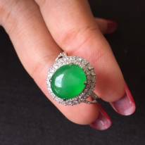 冰種起光艷陽綠 緬甸天然翡翠戒指
