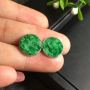 冰糯阳绿 翡翠耳钉13.4*1.7*13.6*2mm