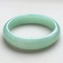 糯种飘绿天然翡翠扁管手镯13（58mm）