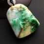 冰种黄加绿山水牌翡翠吊坠 尺寸45-39-10毫米