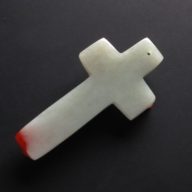巧雕红翡十字架 翡翠吊坠 尺寸40-20-6毫米图5