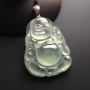 冰种晴水飘翠弥勒佛 翡翠吊坠 裸石40-30-6毫米