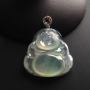 冰种飘花佛公 翡翠吊坠 尺寸28-28-5mm