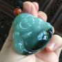 冰糯种飘花佛公 翡翠吊坠 尺寸38*40.3*10.2