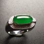 冰帝王绿马鞍翡翠戒指