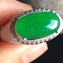 17.2-9.2-3.8寸老坑冰種正陽綠色 翡翠戒指