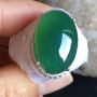 老坑冰种 蓝晴水 缅甸天然翡翠戒指20-14.3-5.7mm
