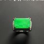 冰润满色马鞍翡翠男戒
