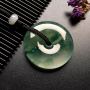冰种飘花翡翠吊坠 翡翠平安扣吊坠 尺寸: 36-7.5mm