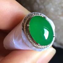 老坑冰种正阳绿色 翡翠戒指11.8-8.7-4.5mm