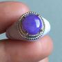 老坑冰种 紫罗兰 缅甸天然翡翠铜托戒指