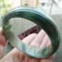 A货翡翠手镯 好种飘花正装手镯56.3mm