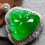 冰种阳绿翡翠吊坠 裸石尺寸18.8*20.6*4