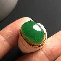 15-12-5毫米冰種滿綠 翡翠戒指