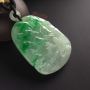 糯冰种带色山水牌 翡翠吊坠 尺寸53-37-6.5毫米