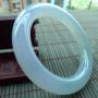 A货翡翠手镯  糯冰淡春彩圆条手镯56mm