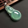 冰种晴水 葫芦翡翠吊坠 白金扣 尺寸38-20-7.5毫米
