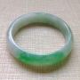 冰种飘绿翡翠手镯 缅甸天然翡翠正圈手镯59.1寸