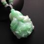 巧雕绿底百财翡翠吊坠 尺寸48-34-18毫米