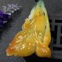 冰黄料翡翠花开富贵吊坠