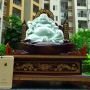 糯冰满绿 天然翡翠A货 大件饱满笑佛摆件