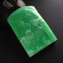 糯冰种绿底松下会友 翡翠吊坠 尺寸66-45-10毫米