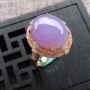 冰糯种紫罗兰女士翡翠戒指