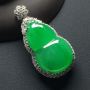冰种满色葫芦 翡翠吊坠 整体尺寸:43-22-12