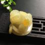冰黄翡貔貅 翡翠吊坠 尺寸27.6*31.6.4.6mm