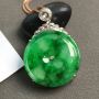 冰种飘绿翡翠吊坠 平安扣翡翠吊坠