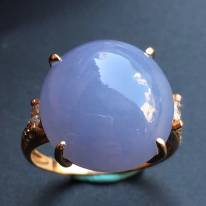 冰种紫罗兰 缅甸天然翡翠戒指 大小15.3*14.7*9.5mm