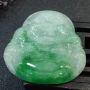 大个绿佛公 翡翠吊坠 冰绿 色阳 水润 个大 饱满