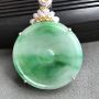 天然翡翠飘绿 翡翠挂件 水润完美