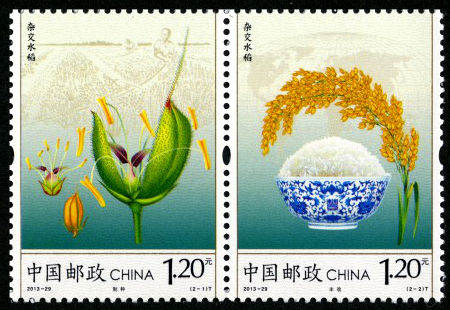 纪念中国杂交水稻40年来取得的成就,《杂交水稻》特种邮票欣赏 纪念中国杂交水稻40年来取得的成就,《杂交水稻》特种邮票欣赏