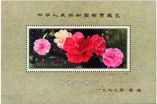 回收J42M云南山茶花小型张邮票