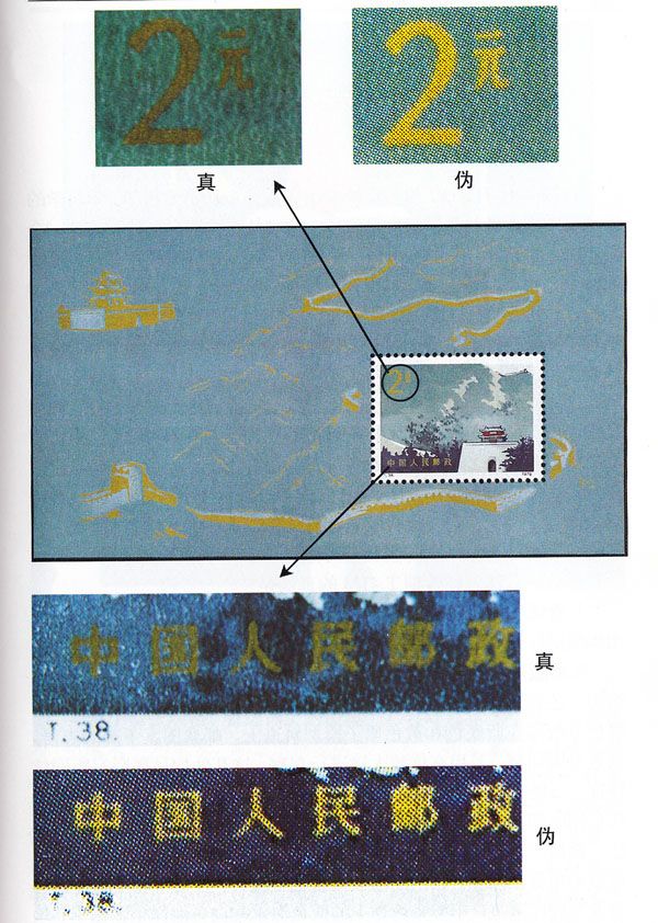 四个要点辨别T.38M《万里长城》小型张的真伪