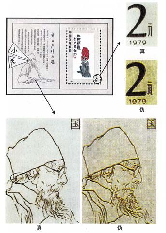 学习辨别T.44M《齐白石作品选》小型张真伪