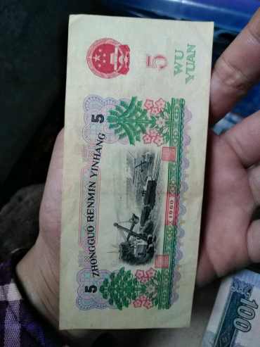 炼钢5元人民币实拍图