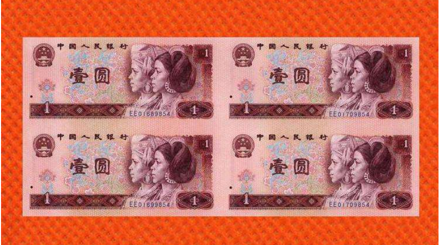 1980年1元四连体钞