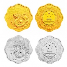 2012中国壬辰（龙）年梅花本色金银纪念币套装（1/2盎司金+1盎司银）