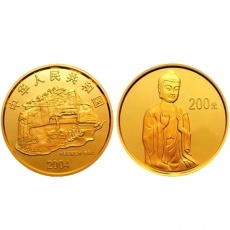2004年中国石窟艺术(麦积山)1/2盎司本金币